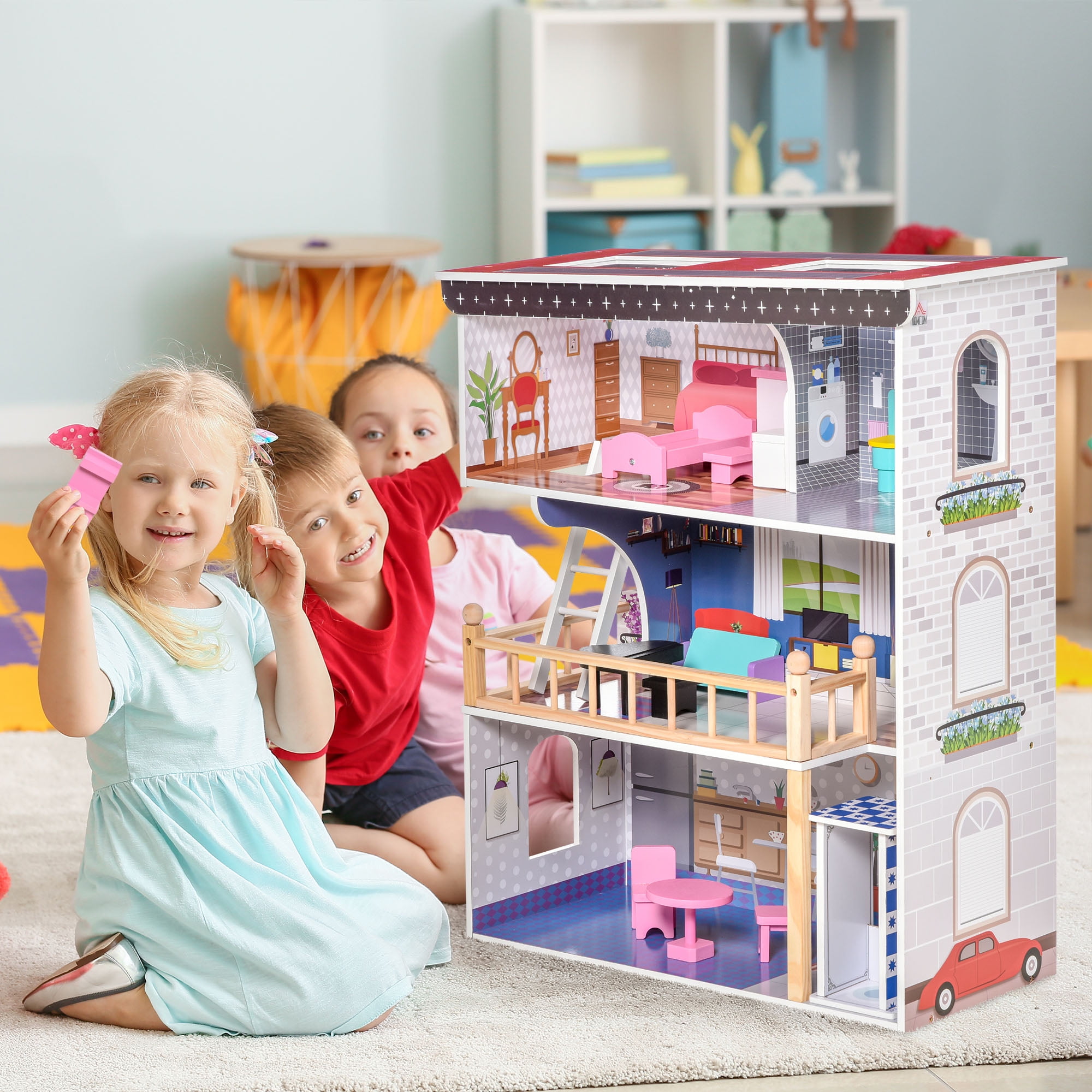 3 story dollhouse with elevator discount