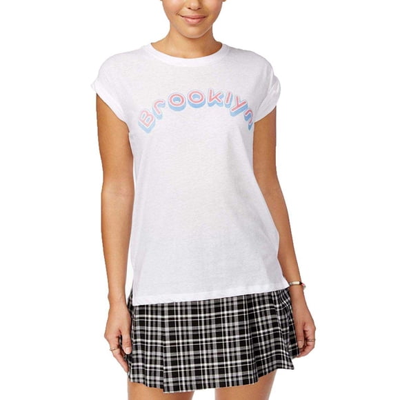 Ntd T-Shirts Graphiques Juniors pour Filles Brooklyn, Blanc, Petit