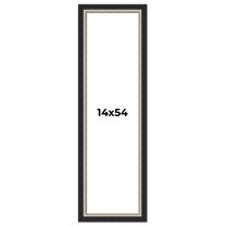 14x54 Frame Black Real Wood Picture Frame Width 2.25 Inches | Interior Frame Depth 0.5 Inches |