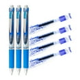 thumbnail image 1 of EnerGel Retractable Gel Roller, 0.7mm, Medium Point, 3 Pens and 4 Refills pack, Blue Ink, 1 of 5