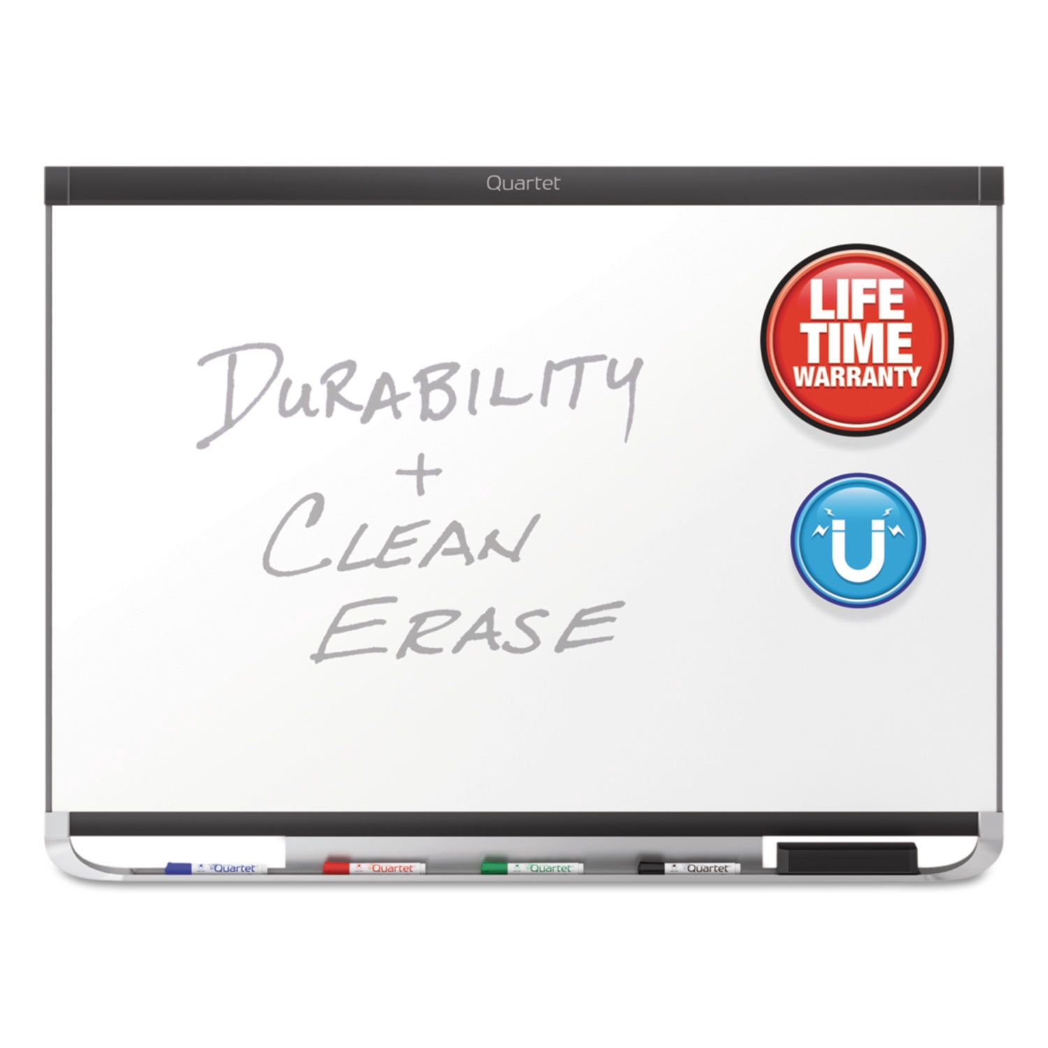 Quartet Prestige 2 DuraMax Porcelain Magnetic Whiteboard, 8' x 4', Graphite Finish Frame