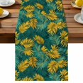 thumbnail image 2 of Summer Yellow Teal Green Leaves Table Runner 13x60in Non-Slip Cotton Linen Table Runners, Retro Tropical Plant Dresser Scarves TableRunner for Dinner Kitchen Dining Wedding Party, 2 of 9