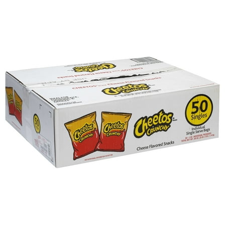 Cheetos Crunchy Cheese Flavored Snacks (50 - 1Oz) 50 Ounce 50 Pack Plastic Bags in Box