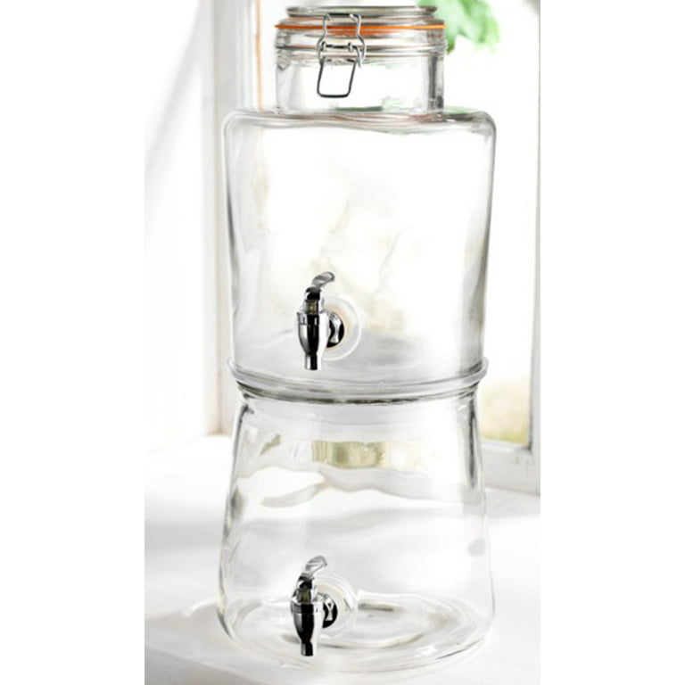 Estilo Glass Double Drink Dispenser with Stand - Set of 2, 1 Gallon Glass  Beverage Dispenser with St…See more Estilo Glass Double Drink Dispenser  with