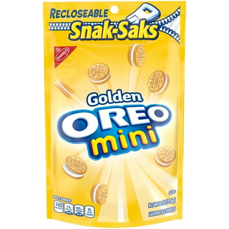UPC 044000034313 product image for OREO Mini Golden Sandwich Cookies, Vanilla Flavor, 1 Resealable Snak-Sak | upcitemdb.com