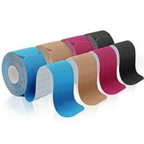 Amaopus Kinesiology Tape Precut, (4 Rolls, 80 Precut Strips) Waterproof Breathable Latex Free Elastic Muscle Tapes for Muscles Ankle Neck Knee Shoulder Promotes Recovery and Providing Support