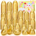 thumbnail image 1 of Huevos de Pascua rellenables SevenQ de plástico dorado, 50 unidades, para niños, 1 of 7