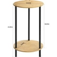 thumbnail image 2 of Small Round Table Set of 2, End Tables Living Room, Side Tables for Small Spaces, 2 Tiers Rustic Accent Tables, Night Stands for Bedrooms, Coffee Tables With Storage Shelf, 2 of 19