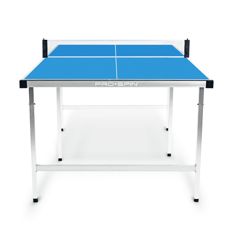 PRO-SPIN Midsize Ping Pong Table & High-Performance Ping Pong Paddle 2  Player Set, Foldable, Portable, Indoor/Outdoor