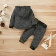 thumbnail image 4 of Baby Boys Outfits Camouflage Pocket Winter Hoodies Elastic Pants 2Pcs Clothes Set Gray 3-6 Months, 4 of 8
