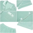 thumbnail image 6 of UVN Pajamas Sets for Women Short Sleeve Button Down Tops and Shorts 2 Piece Outfit Soft Satin Silk Pjs Sleepwear Loungewear, 6 of 9