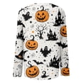 thumbnail image 7 of IYYVV Womens Halloween Shirts Long Sleeve Crewneck Casual Dressy Tops Funny Ghost Pumpkin Graphic Halloween Fall Fashion Tops Earthy Yellow 5XL, 7 of 7