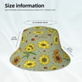 thumbnail image 3 of Balery Sage Green With Sunflowers Sombreros para el sol para hombre y mujer, sombrero de pescador con UPF 50+, 3 of 6