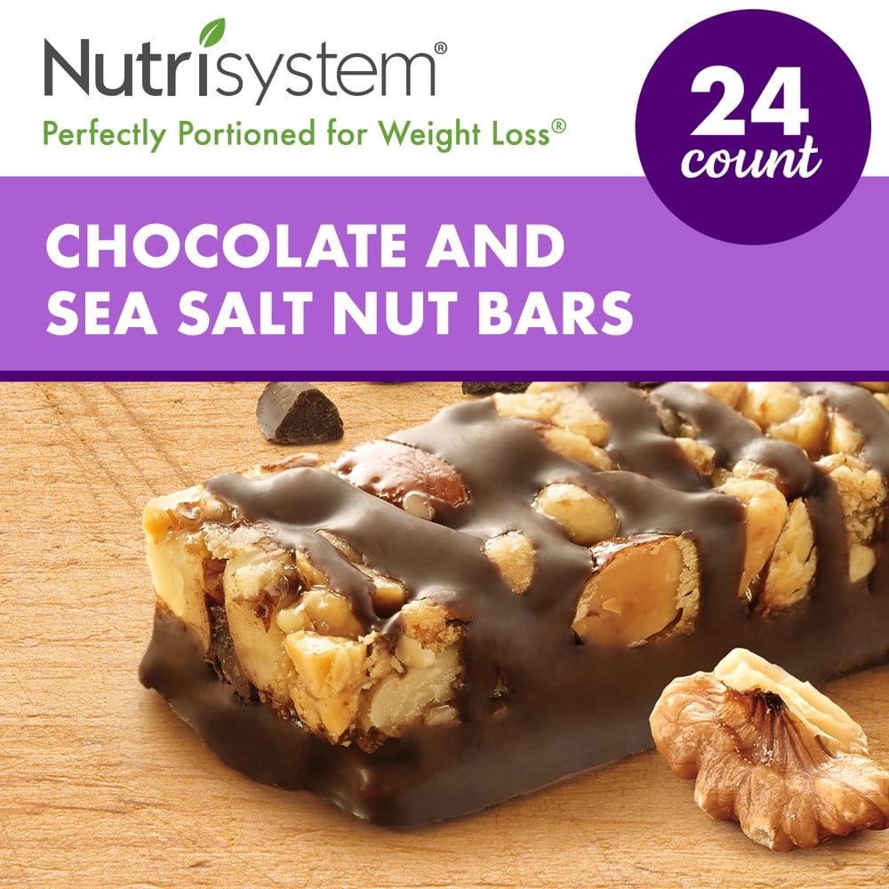 Nutrisystem Dark Chocolate and Sea Salt Nut Bars, 6 Packs of 4