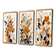 thumbnail image 3 of Designart "Terracotta Wildflowers in Retro Illustration XI" Abstract Botanicals Framed Wall Art Set Of 3 - Brown Modern Frame Gallery Set For Office Decor, 3 of 6