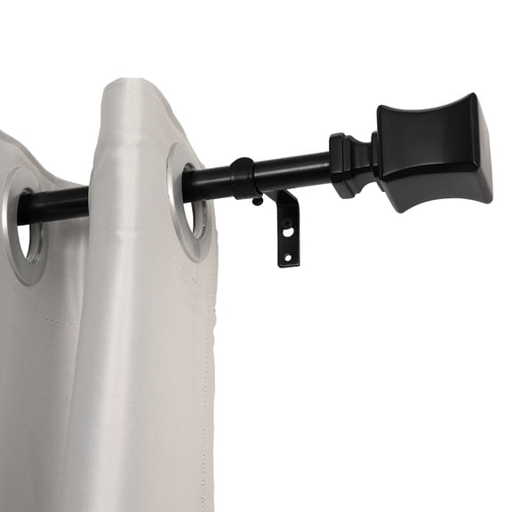 UTOPIA ALLEY Wall Mounted 3/4 Inch Curtain Rod - Curtain Rods For Windows 48 to 86 Inch, Adjustable Drapery Rods, Black Curtain Rods, Bedroom Curtain Rods, Tapestry Poles (Black, 48"-86")