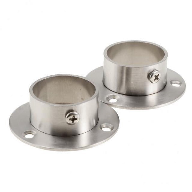 2x Tubo Cromado para Riel de Ropa, Soporte para Armario Colgante, Soportes para Estante Y Soporte 2 piezas