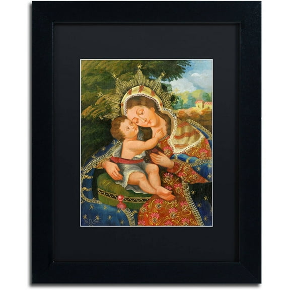 "The Virgin and Son III" Canvas Art by Masters Fine Art, Black Matte, Black Frame