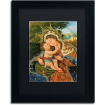 Trademark Fine Art "The Virgin and Son III" Canvas Art by Masters Fine Art, Black Matte, Black Frame