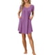 thumbnail image 2 of INSPIRAR CHIC Pijamas de Mujer Primavera Verano con Mangas Cortas y Bolsillos M Gris Púrpura, 2 of 6