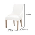 thumbnail image 5 of Fabric Upholstered Dining Chair with Sloped Armrests and Padded Seat, White- Saltoro Sherpi, 5 of 5