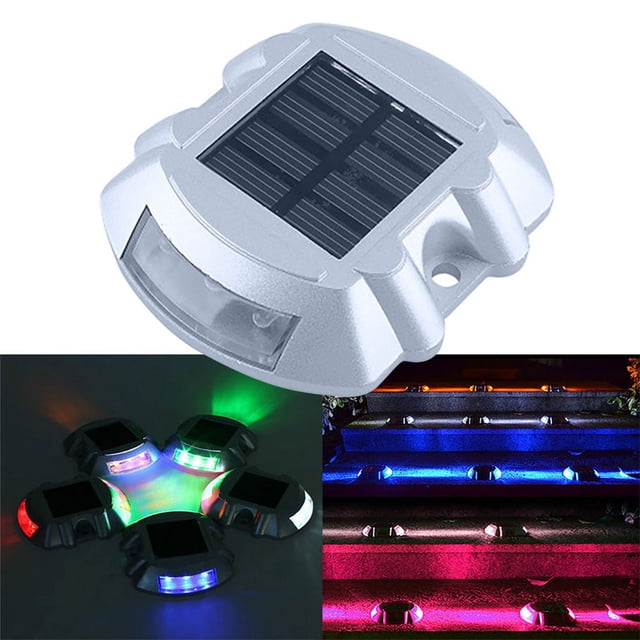 Luces solares de picos para carretera con carga inteligente - IP68 Impermeable, intermitente y modos constantes para la seguridad en entradas, jardines y garajes