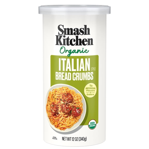 Smash Kitchen USDA Organic Non-GMO Italian Breadcrumbs, 12 oz