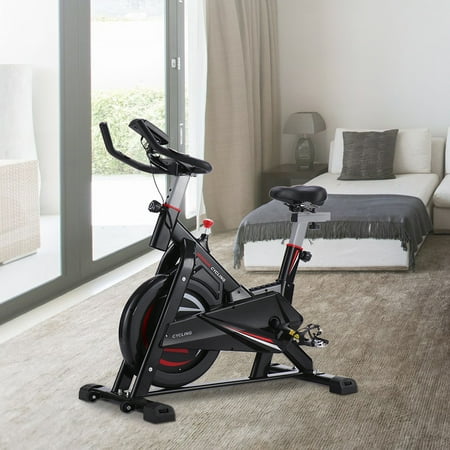 Exercise Bike for Sport in Home, Bike Trainer Exercise Equipment Stand Steel Bicycle Exercise Magnetic Stand, with Noise Reduction Wheel for Road Bike, w/30 lb Flywheel, Belt Drive & LCD,