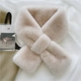 thumbnail image 2 of Fur Collar Scarf for Women Faux Fur Scarves Winter Collar Scarf Neck Warmer Scarf Thick Scarf Beige One Size, 2 of 2