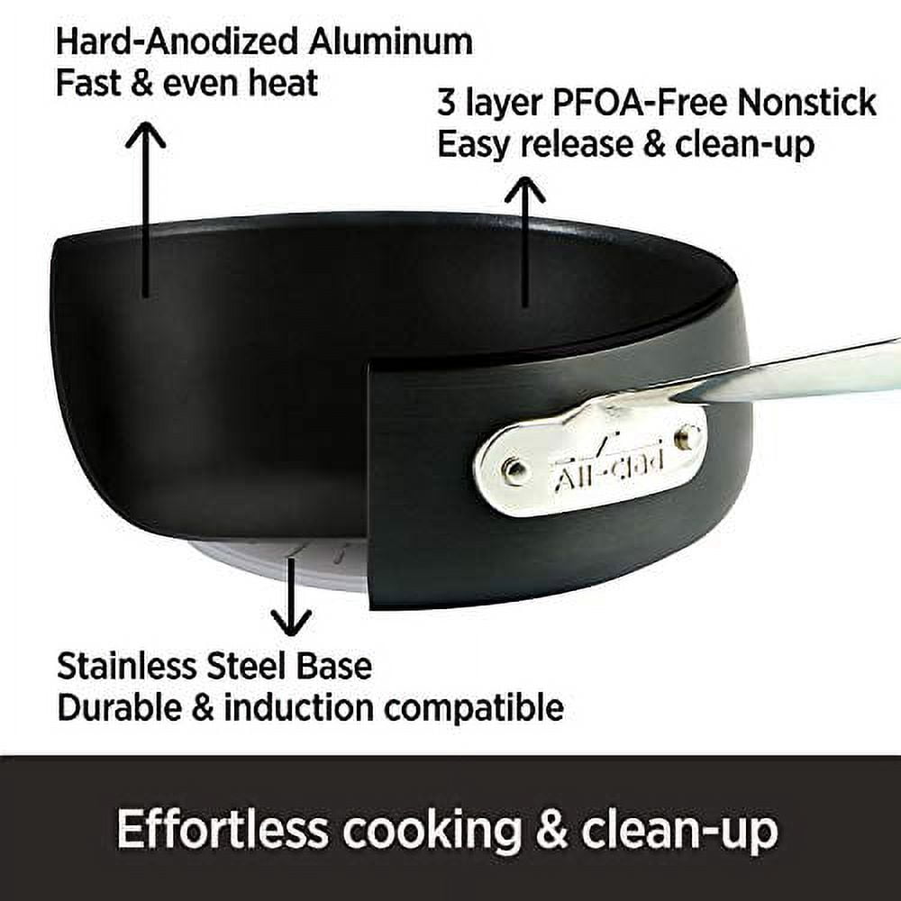 HA1 Hard Anodized Nonstick Cookware, Chef's Pan with lid, 12 inch