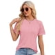 thumbnail image 1 of Blusas de moda para mujer, camisetas de cuello redondo, sexys, con retazos de encaje, de manga corta, blusas casuales de punto, 1 of 7
