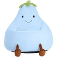 thumbnail image 2 of TINKLE WELL Cute Bean Bag Chair, Padded Sofa with Soft Faux Rabbit Fur, Cartoon Style，31in Blue for Boys & Girls, 2 of 7