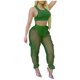 thumbnail image 1 of Chaleco de pantalones cargo de organza de malla a la moda para mujer, traje informal transparente para el hogar Pompotops  qwe24787, 1 of 9