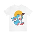 thumbnail image 2 of Little Rabbit Butterfly Sun Playful Happy Nice Unisex Jersey T- Shirts, 2 of 10