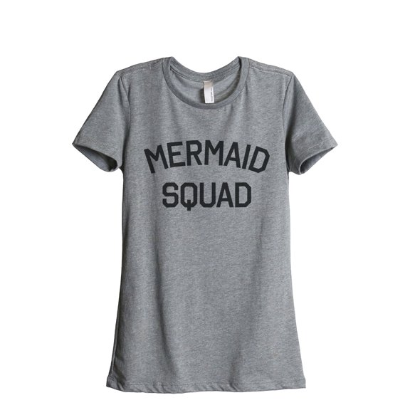 Thread Tank Mermaid Squad Women's Relaxed Crewneck T-Shirt Tee Heather Grey Small