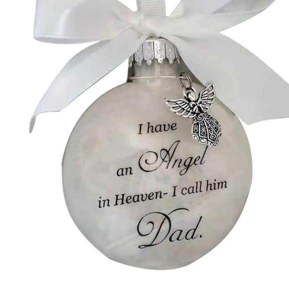 Bearachild Bola de plumas Ángel en adorno conmemorativo signo decoraciones conmemorativas para papá mamá decoración familiar bola Navidad decoración Decoración del hogar papá Bearachild HA003103-01