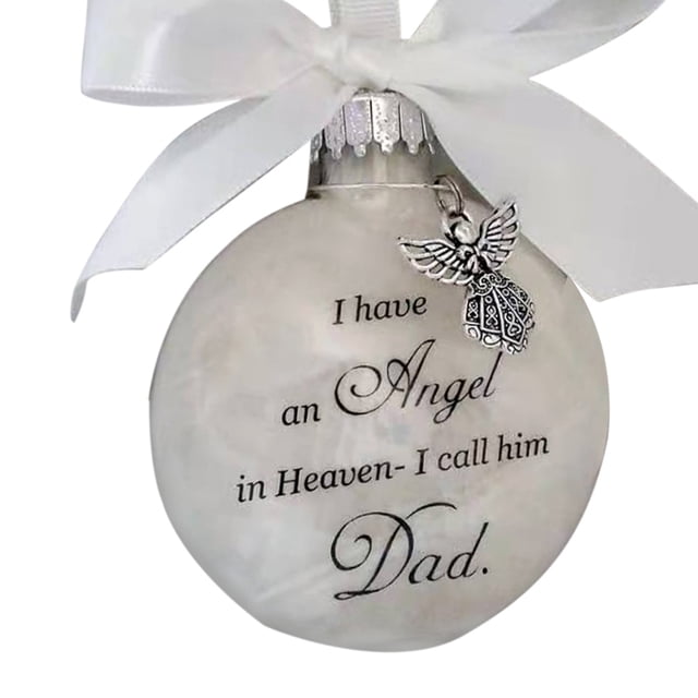 Matsuzay Bola de plumas Ángel en adorno conmemorativo signo decoraciones conmemorativas para papá mamá decoración familiar bola Navidad decoración Decoración del hogar papá Matsuzay HA003103-01