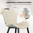 thumbnail image 6 of Fijinhom Dining Chairs Set of 2, Modern PU Leather Dining Room Chair with Back, Upholstered Kitchen Chairs with Metal Legs and Handle, 6 of 8