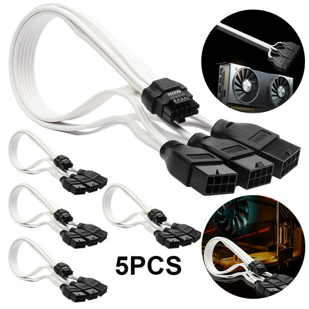 5 uds Cable extensión PCI-E 0 30cm para GPU 3090Ti 4070Ti 4080 4090 () blanco