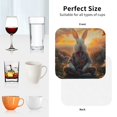 thumbnail image 6 of Pofeuu Flower Meditating Rabbit Print Coasters for Drinks, 4Pack PU Leather Coasters, Bar Drink Coasters for Tabletop Protection, Furniture from Damage-Square, 6 of 6