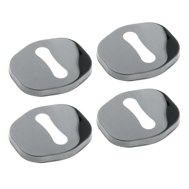 4Pcs Couvercle de Serrure de Porte en Acier Inoxydable Décor Accessoires en Métal, Intérieur de Protection, pour Auto, Noir