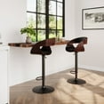 thumbnail image 6 of Simpli Home Archer Bentwood Adjustable Swivel Bar Stool In Black Vegan Faux Leather, 6 of 11