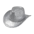 thumbnail image 3 of Sombrero de vaquero, elegante accesorio para la cabeza, transpirable, estilo vintage, gorra vaquera. Plata, 3 of 9