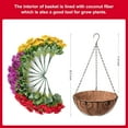 thumbnail image 2 of Artificial Flower in Hanging Basket Outdoor Indoor Garden Yard,Coconut Lining Flowerpot with Faux Plant,Daisy with Eucalyptus Leaves Arrangement for Home Spring Summer Decor(Red Purple Yellow), 2 of 6