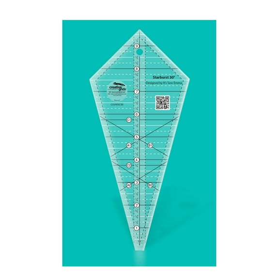 Creative Grids Starburst 30 Degree Triangle Quilt 9-1/2in Ruler