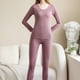 thumbnail image 4 of Guardurnaity Ropa interior térmica elástica sin costuras de manga larga, pantalones superiores sólidos transpirables de cuello redondo, ropa de invierno conjuntos de ropa Violeta Guardurnaity AP013635-02, 4 of 6