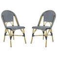 thumbnail image 2 of Safavieh Salcha Outdoor French Bistro Side Chair, Set of 2-Navy/White, 2 of 10