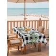 thumbnail image 2 of Outdoor Tablecloths with Umbrella Hole & Zipper, Green Eucalyptus Leaves 60 x102 Inch Rectangle Tablecloths, Black White Plaid Farmhouse Watercolor Waterproof Table Cloth, Patio/Pool Table Covers, 2 of 8
