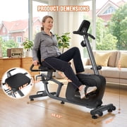 Naipo Recumbent Exercise Bike Stationary Bike 300LBS Weight Capacity Indoor Exercise Bike for Seniors with 16 Levels Magnetic Resistance with LCD Monitor Heart Rate Handle for Home