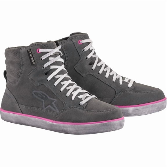 Alpinestars Womens J-6 Waterproof Riding Shoes - Light Grey/Fuchsia